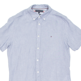TOMMY HILFIGER Slim Fit Mens Plain Shirt Blue S
