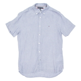 TOMMY HILFIGER Slim Fit Mens Plain Shirt Blue S