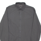 MICHAEL KORS Slim Fit Mens Plain Shirt Grey Long Sleeve M