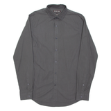 MICHAEL KORS Slim Fit Mens Plain Shirt Grey Long Sleeve M
