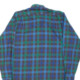 SAN MARCO Mens Flannel Shirt Blue Check Long Sleeve XL