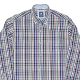 PIERRE CARDIN Mens Shirt Blue Check Long Sleeve L