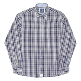 PIERRE CARDIN Mens Shirt Blue Check Long Sleeve L