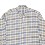 Mens Flannel Shirt Purple Check Long Sleeve XL