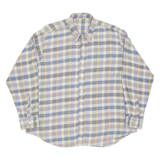 Mens Flannel Shirt Purple Check Long Sleeve XL