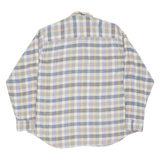 Mens Flannel Shirt Purple Check Long Sleeve XL