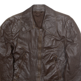POHJANMAA TURKIS Womens Motorcycle Jacket Brown Leather 90s S
