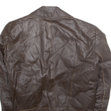 POHJANMAA TURKIS Womens Motorcycle Jacket Brown Leather 90s S