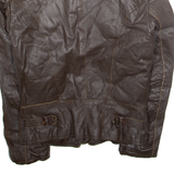 POHJANMAA TURKIS Womens Motorcycle Jacket Brown Leather 90s S