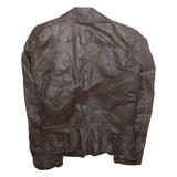 POHJANMAA TURKIS Womens Motorcycle Jacket Brown Leather 90s S