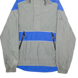 JEEP Mens Pullover Jacket Grey Nylon Hooded Colourblock M