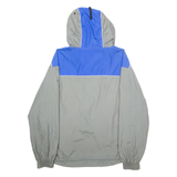 JEEP Mens Pullover Jacket Grey Nylon Hooded Colourblock M