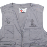 BEST FASHION Idea Marmo Utility Mens Gilet Grey Twill 90s L