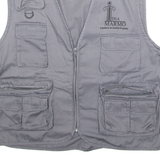 BEST FASHION Idea Marmo Utility Mens Gilet Grey Twill 90s L
