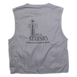 BEST FASHION Idea Marmo Utility Mens Gilet Grey Twill 90s L