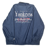 MLB New York Yankees World Series Mens Coach Jacket Blue Nylon 80s USA S
