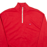 LEVI'S Mens Sweatshirt Red 1/4 Zip S