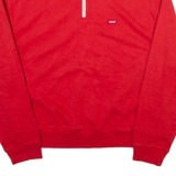 LEVI'S Mens Sweatshirt Red 1/4 Zip S