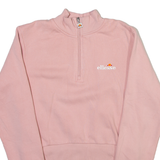 ELLESSE Womens Sweatshirt Pink 1/4 Zip UK 8