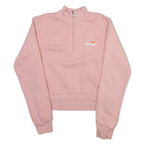 ELLESSE Womens Sweatshirt Pink 1/4 Zip UK 8