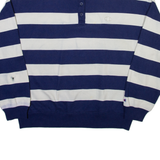 CHAMPION Striped Mens Sweatshirt Blue Collared L