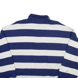 CHAMPION Striped Mens Sweatshirt Blue Collared L