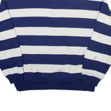 CHAMPION Striped Mens Sweatshirt Blue Collared L