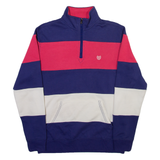 CHAPS Striped Womens Sweatshirt Purple 1/4 Zip S