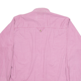 Mens Plain Shirt Purple Long Sleeve S