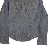 Mens Denim Shirt Black Long Sleeve S