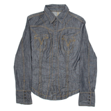 Mens Denim Shirt Black Long Sleeve S