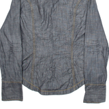 Mens Denim Shirt Black Long Sleeve S