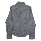 Mens Denim Shirt Black Long Sleeve S