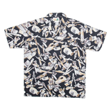 CASUAL LAND Mens Shirt Black Crazy Pattern L