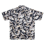 CASUAL LAND Mens Shirt Black Crazy Pattern L