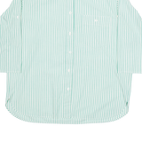DANIEL DUVAL Womens Shirt Green Striped Long Sleeve M