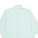 DANIEL DUVAL Womens Shirt Green Striped Long Sleeve M