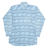 HAPPY LIFE Mens Shirt Blue Crazy Pattern Long Sleeve M