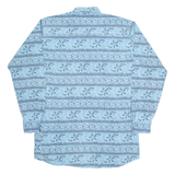 HAPPY LIFE Mens Shirt Blue Crazy Pattern Long Sleeve M