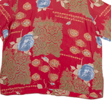 SIXTH SENSE Womens Shirt Red Silk Floral L