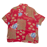 SIXTH SENSE Womens Shirt Red Silk Floral L