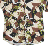 LIVE Mens Shirt Beige Viscose Camouflage M