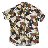 LIVE Mens Shirt Beige Viscose Camouflage M