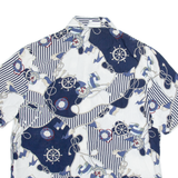 DEVILLE Womens Shirt Blue Crazy Pattern M