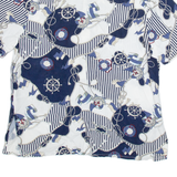 DEVILLE Womens Shirt Blue Crazy Pattern M
