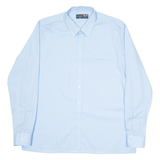 FORMTREU Mens Plain Shirt Blue Long Sleeve XL