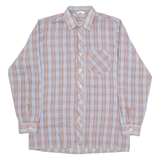 Mens Shirt Red Check Long Sleeve L