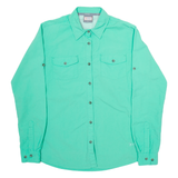 SHERPA Womens Plain Shirt Green Long Sleeve L
