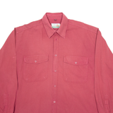 LE FROG Mens Plain Shirt Red Long Sleeve L
