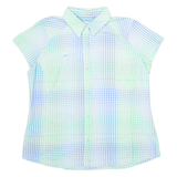 COLUMBIA Womens Shirt Green Check XL